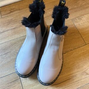 Dr. Martens Gray Fur-Lined Winter Boots